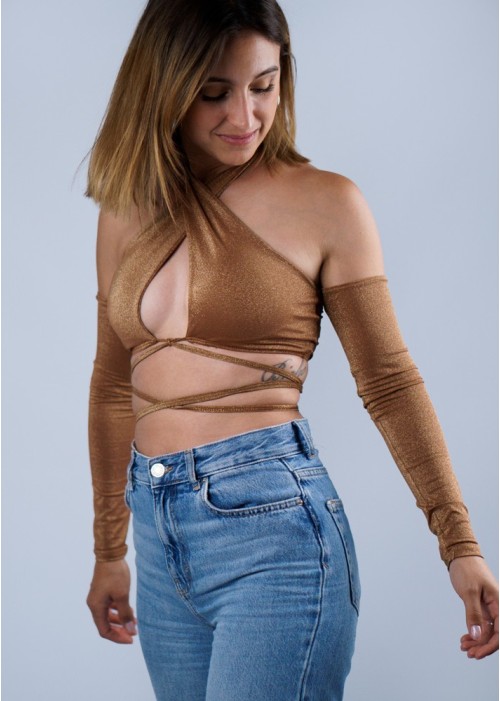 Top Amazonas chocolate lurex