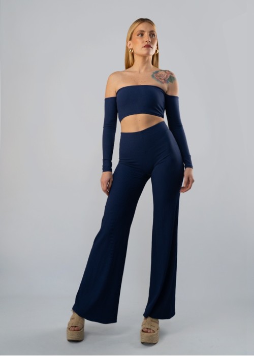 Pantalón Recto Azul Indigo