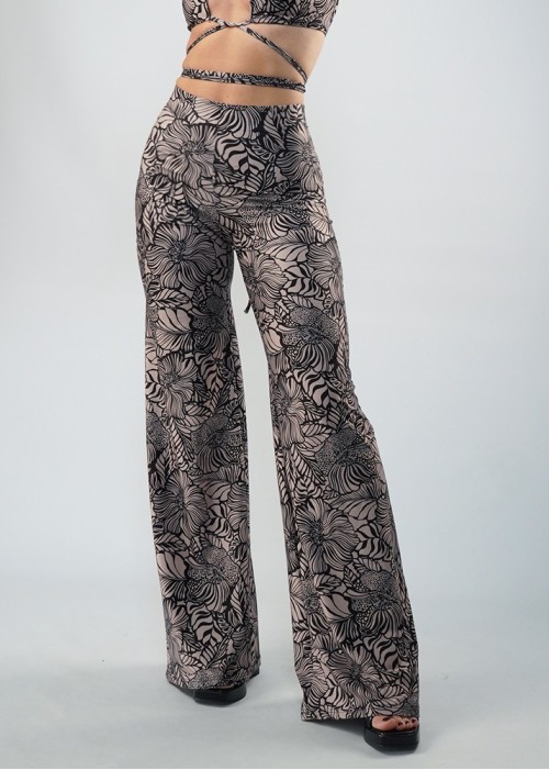 Pantalón Recto Flores delineadas (reciclado)