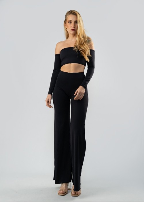 Pantalon recto Negro