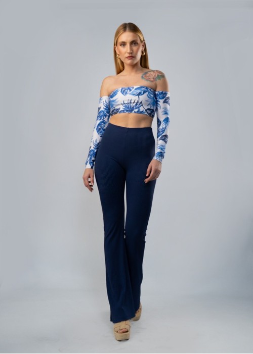 Pantalón campana Azul Índigo