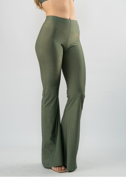 Pantalón campana Verde Lurex (reciclado)