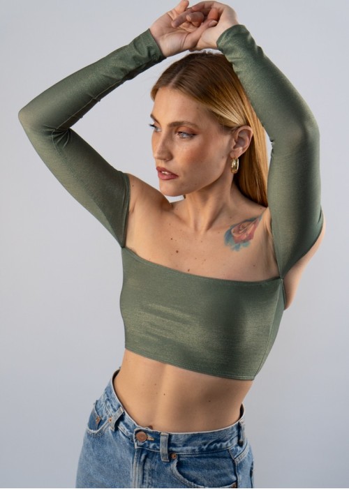 Top Andrea verde lurex (reciclado)