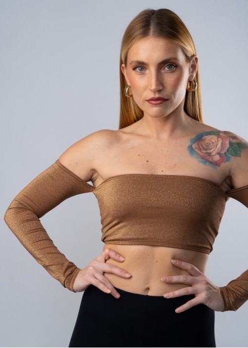 Top Andrea chocolate lurex