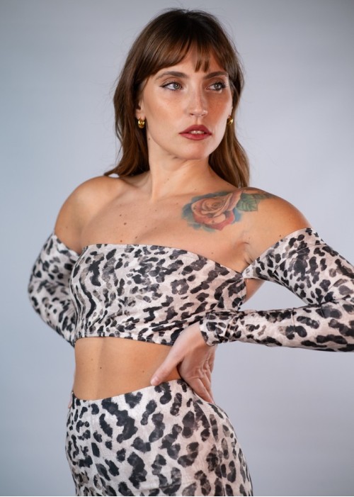 Top Andrea leopardo blanco (reciclado)