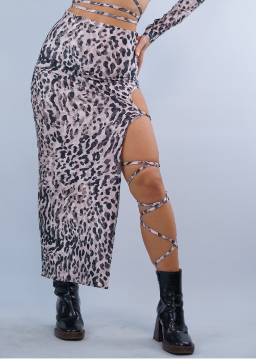 Falda amazonas leopardo blanco (reciclado)