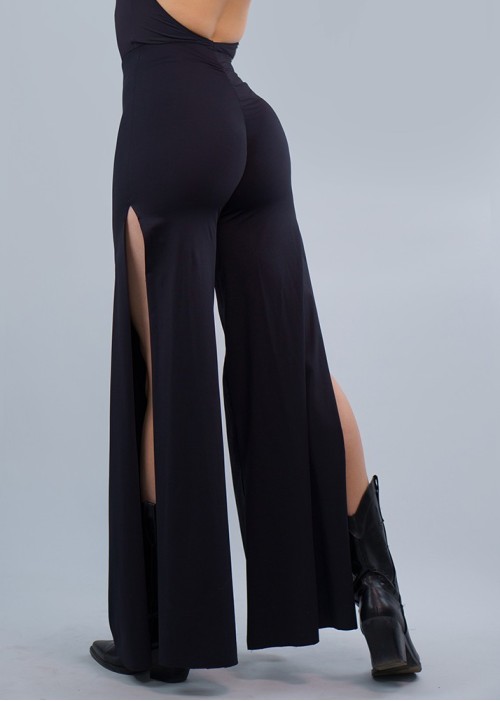 Black slit pants