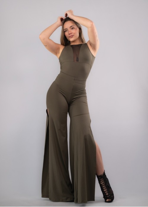 Pantalón aberturas verde África