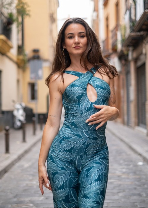 Carolina green leaves bodysuit (recycled)