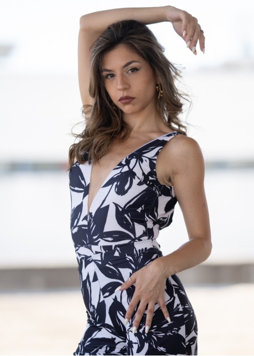 Body Alba Black flowers (reciclado)