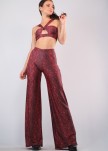 Red snake straight pants