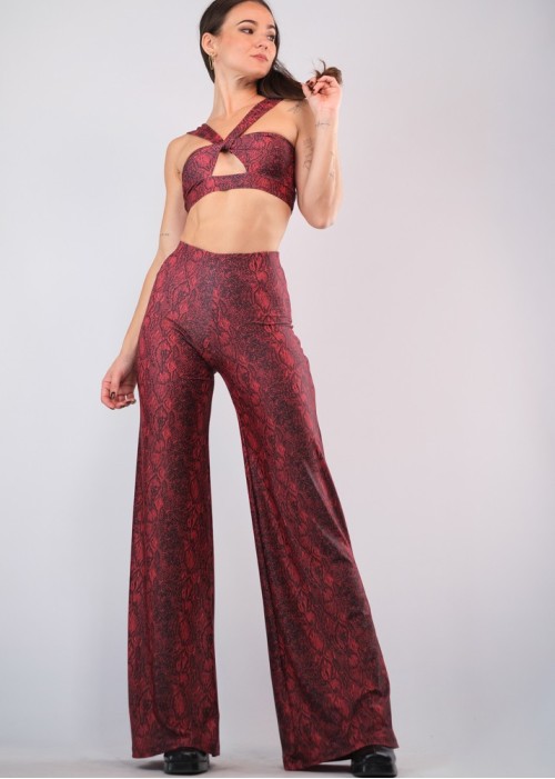 Pantalon recto serpiente roja